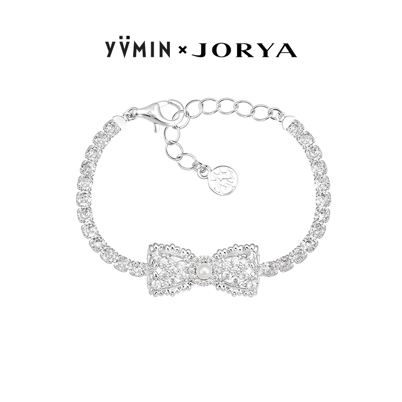 Yvmin X Jorya Lace Bow Zircon Bracelet Jewelry for Women Designer Birthday Gift for Girls