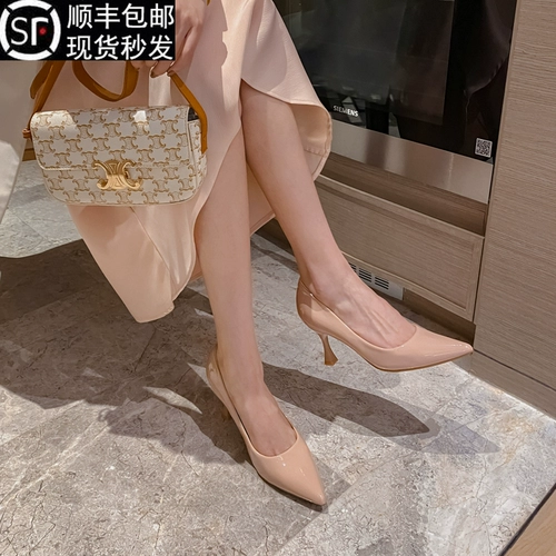 Нюдовая обувь с заостренным носом на высоком каблуке, туфли, 2025 года, против усталых ног