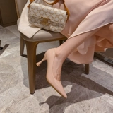 Нюдовая обувь с заостренным носом на высоком каблуке, туфли, 2025 года, против усталых ног