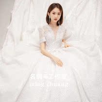 Main wedding dress high-end palace retro temperament 2021 new bride trailing simple atmosphere