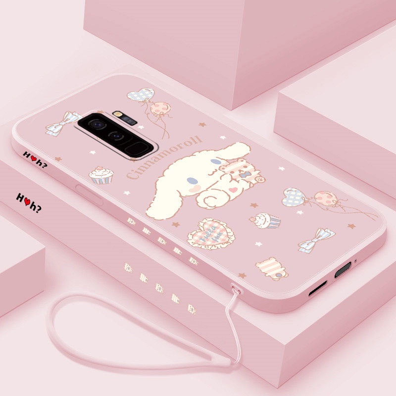 Cute Cinnamoroll Phone Case for Samsung S9, S9+ Soft Case Plus New Model Sm-G9650, High-End 5g Liquid Silicone Female Style, Full Lens Protection, Cartoon Anti-Drop Protective Case, Ultra-Thin