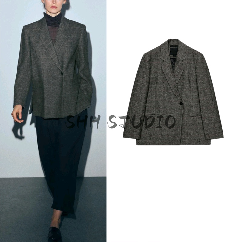 New Winter Women's Clothing French-Style Notched Lapel Long-Sleeve Pocket Trim Loose Blazer 8491263 New Winter Women's Clothing French-Style Notched Lapel Long-Sleeve Pocket Trim Loose Blazer 8491263