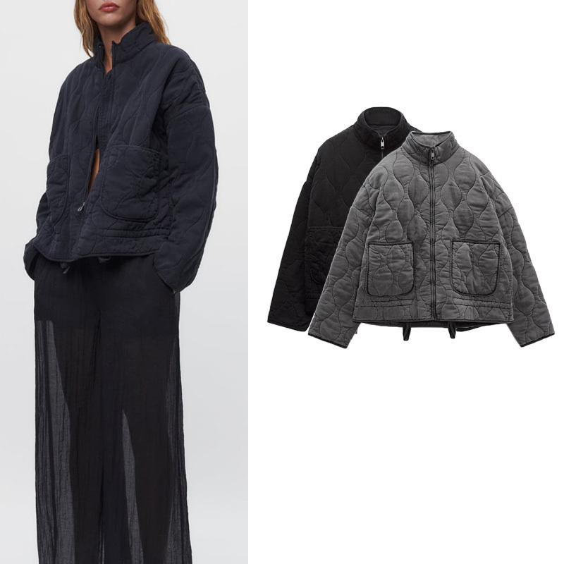 New Autumn and Winter Women's Clothing, Commuter Casual Stand-Up Collar Loose Pocket Quilted Cotton Jacket 4088242 New Autumn and Winter Women's Clothing, Commuter Casual Stand-Up Collar Loose Pocket Quilted Cotton Jacket 4088242