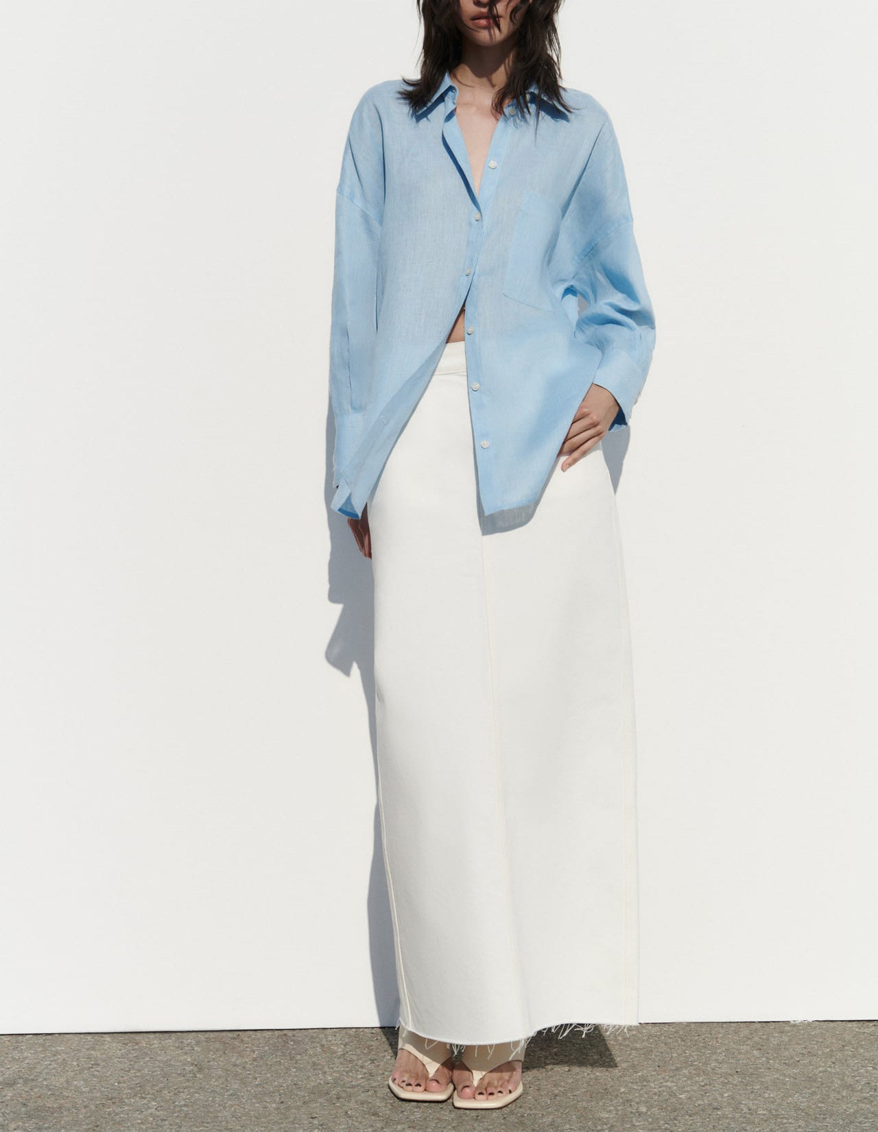 315g Weight Long Sleeve Sleeve Length Single Breasted Placket Type Regular Sleeve Sleeve Type Cotton and Linen Fabric Type Long Top Length Blouse Tops Type Daily Occasion Shirt Collar Neckline Loose Fit Type Solid Color Pattern Summer, Spring Season Women's Gender Casual Style Wholesale Women's Casual Solid Color Long Sleeve Blouses 7