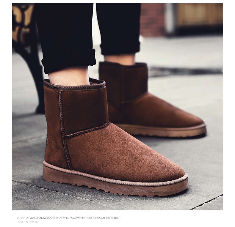Giày bốt mùa đông mới 2018 mẫu giày tuyết nam boot ngắn nam chống trượt cotton cộng với giày nhung ấm áp bằng vải cotton các loại giày cao cổ nam