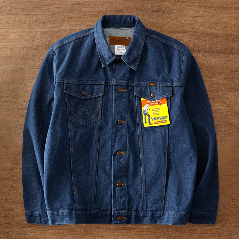 Куртка- дизайнер из денима Wrangler мужская, приталенная, стиль