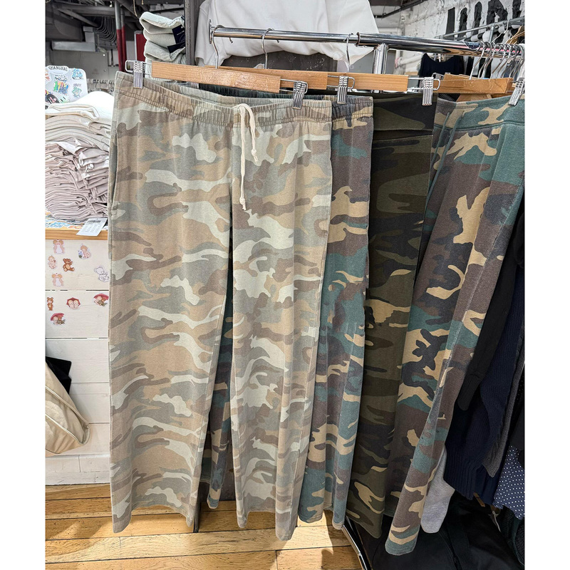 Bm New American Retro Low-Waist Camouflage Drawstring Straight-Leg Pants for Women, Bm Casual Pants, Slimming Elastic Waist Long Pants, Sweatpants