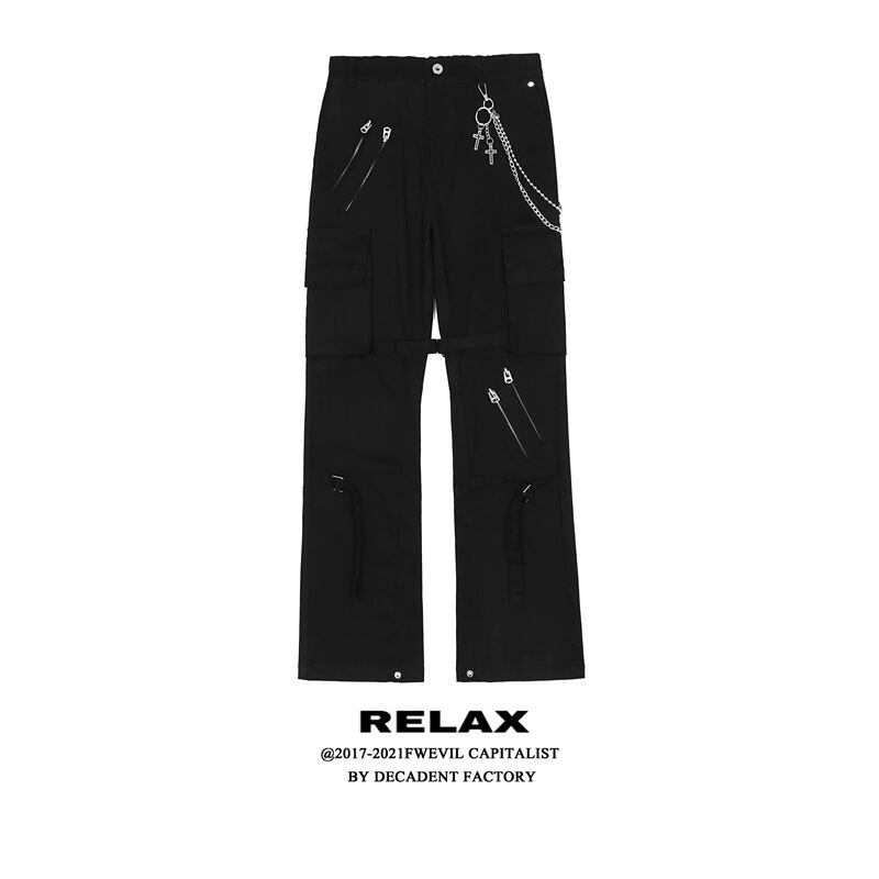 Relax Delivery Pants Vibe Style High Street Pants for Men ins Trendy Brand Cool Design Niche Black Casual Pants Relax Delivery Pants Vibe Style High Street Pants for Men ins Trendy Brand Cool Design Niche Black Casual Pants
