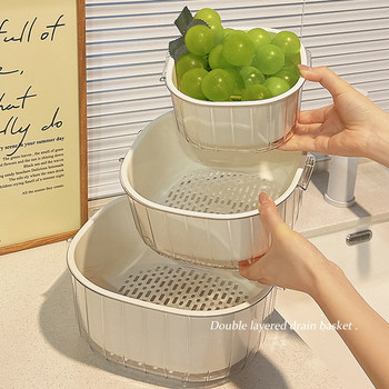 Double-layer wash basin drain basket new kitchen thickened