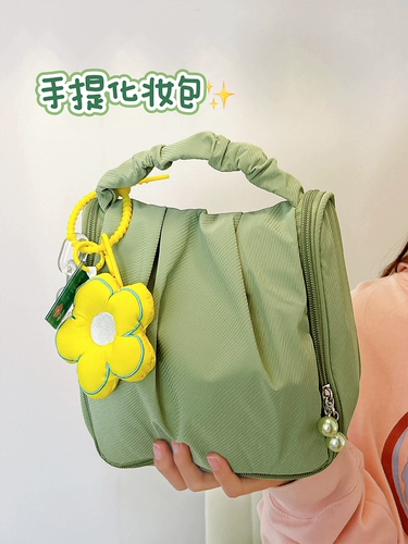 Косметичка, портативная сумка через плечо, вместительная и большая сумка-органайзер, сумка для путешествий, льняная сумка, коллекция 2023, изысканный стиль