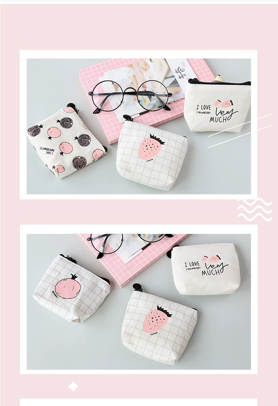 Hàn Quốc Creative Coin Purse Túi trẻ em Túi tiền dễ thương Cô gái Zipper Canvas Mini Purse Bag bóp nam đẹp