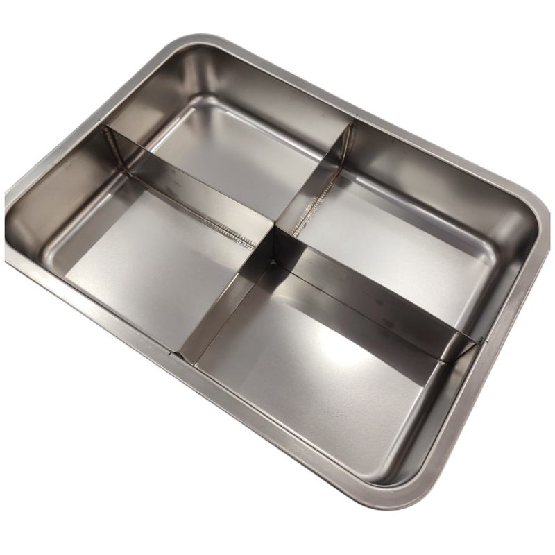 Chinese-Style Thickened Rectangular Stainless Steel Plate with Multiple Compartments, Rectangular Plate with Four Compartments, Cold Dish Fast Food Platter, Free Shipping
