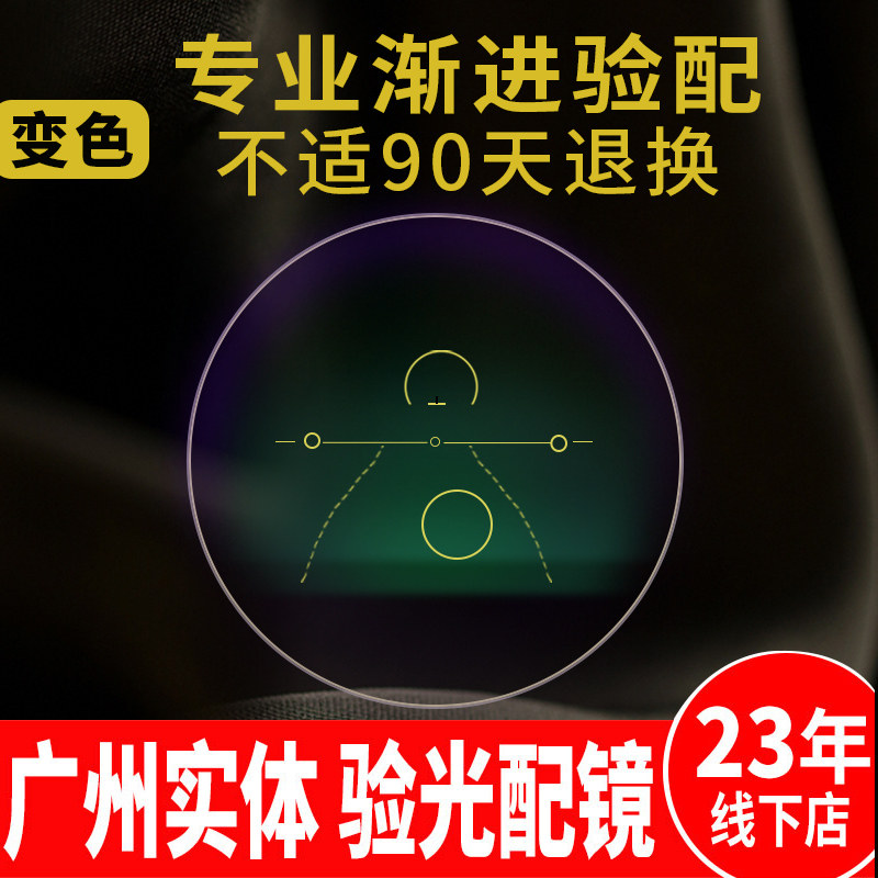 Supervisual beauty color change Progressive multifocal lens intelligent gray myopia presbyopia dual-purpose lens Guangzhou entity