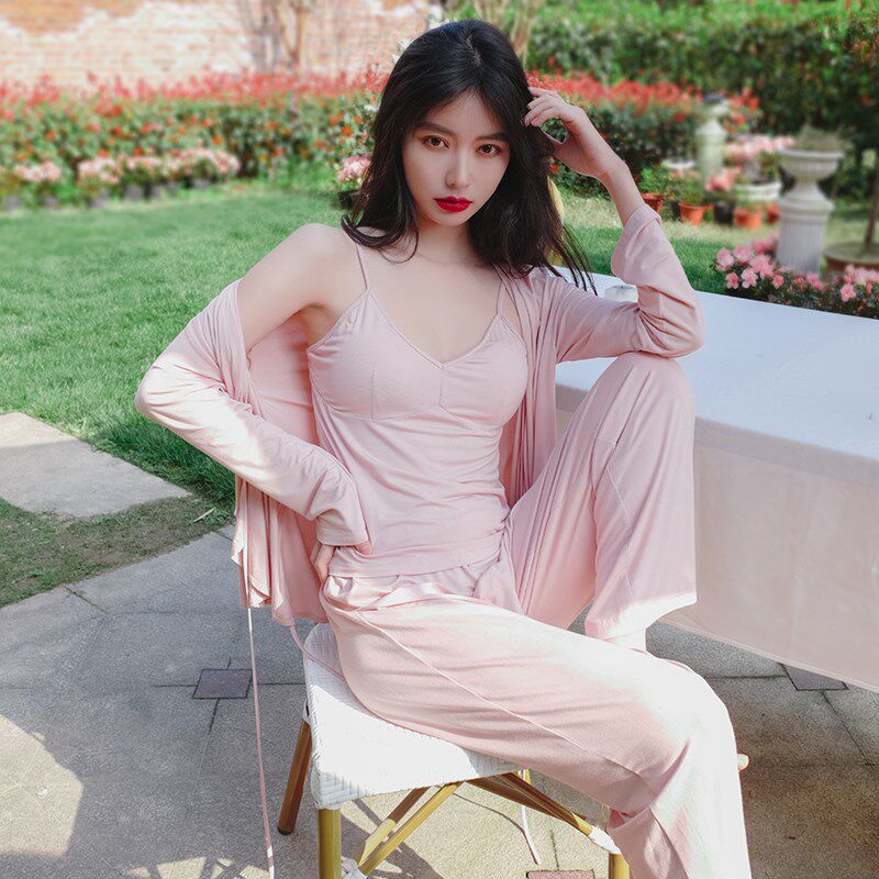 Japanese GP pajamas lady cotton pajamas two pieces of senior home suit thin long sleeve summer