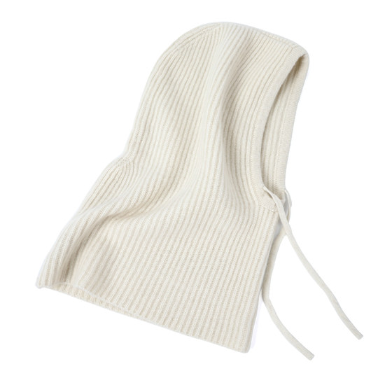 High-End Export White Velvet Autumn and Winter Thickened Solid Color Cashmere Hat for Women with Integrated Neck Warmer, Winter Thermal Neck Cover