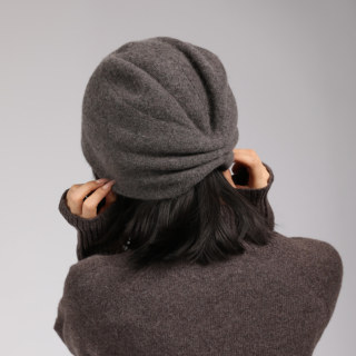 Simple and Minimalist Albas Pure Cashmere Slouchy Beanie, Versatile, Youthful, Fashionable, Ear-Protecting, Warm Autumn and Winter Hat