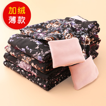 Autumn and winter womens cotton pants mother high waist thin velvet warm pants plus fat increase mother-in-law cotton pants slim