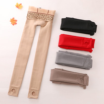  Flesh-colored leggings autumn and winter plus velvet tights step foot thick pantyhose nude skin stockings light leg artifact womens winter