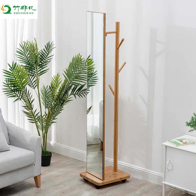 Nordic modern minimalist mirror full-body full-length mirror floor bedroom full-body mirror mobile rotating full-length mirror home