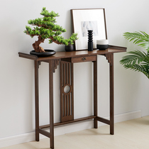 New Chinese style entrance table Solid wood zen entrance hall entrance table Modern simple living room case End view table Entrance cabinet