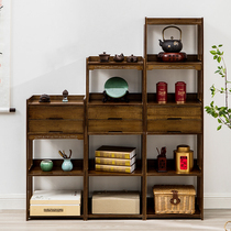 Tea Shelf shelf solid wood dobao Pavilion antique display cabinet tea rack shelf office antique bookcase