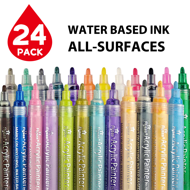 Propylene Mack Pen Water-based Painted Paintbrush Cartoon Drawing Pen Watercolor Pen with 24 Color Box Painted Pen