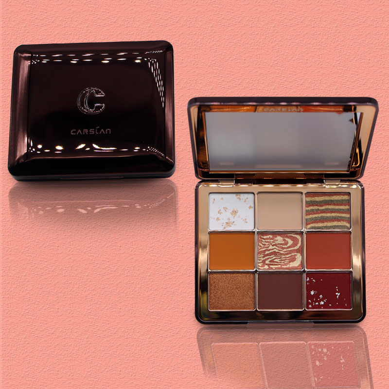 Eye Shadow Kamelized Pearlescent Waterproof Magic Square Nine Color Eyed Shadow Pan Bright Crystal Large Bright Sheet Fine Pearlescent Multicolored Orange