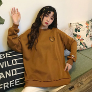 Thu Guard 2019 mới của phụ nữ dài tay hatless Hàn Quốc phiên bản mỏng quanh cổ loose-fitting phong cách đại học hàng đầu trong triều