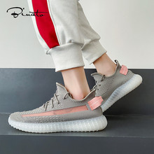 椰子350新配色神秘灰爆米花底潮鞋男