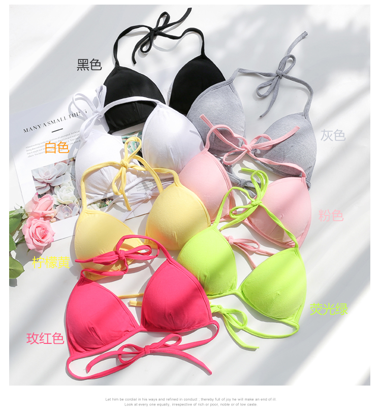 Tie band không có vòng thép cô gái tam giác cup áo ngực cotton Nhật Bản bikini kích thước lớn mùa xuân nóng phụ nữ mang thai đồ lót áo ngực