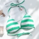 Mới treo cổ dây đeo bikini đồ lót nữ sọc bông cỡ lớn khoe dáng nhỏ gợi cảm không có vòng thép tam giác cúp