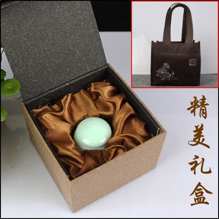 Ceramic Tea Leaf Jar Fragrant Powder Pot Cosmetic Honey Paste Square Bottle Gift Box Set Custom Design LOGO Packaging Box Sub
