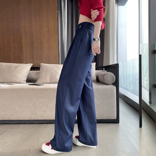 Джинсы, тонкие штаны, 2025 года, высокая талия, по фигуре, подходит для подростков, свободный прямой крой