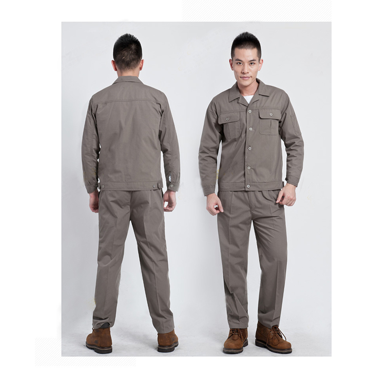 Quần áo công sở đẩy nóng mới Mùa xuân và mùa thu sửa chữa quần áo phù hợp với nam giới Một lớp Quần áo bảo hiểm lao động Quần áo nút quần áo quần giữ nhiệt nam