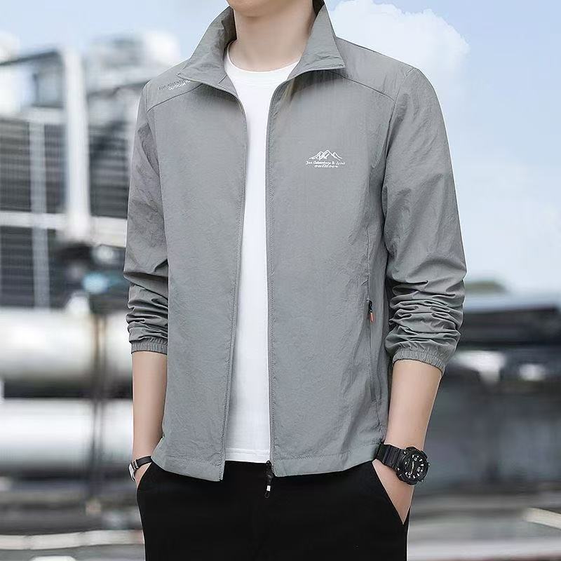 Ice Silk Men's Sun Protection Clothing Summer Casual Outdoor Men's Stand-Up Collar Lightweight Quick-Drying Breathable Jacket Men's Uv Protection Ice Silk Men's Sun Protection Clothing Summer Casual Outdoor Men's Stand-Up Collar Lightweight Quick-Drying Breathable Jacket Men's Uv Protection