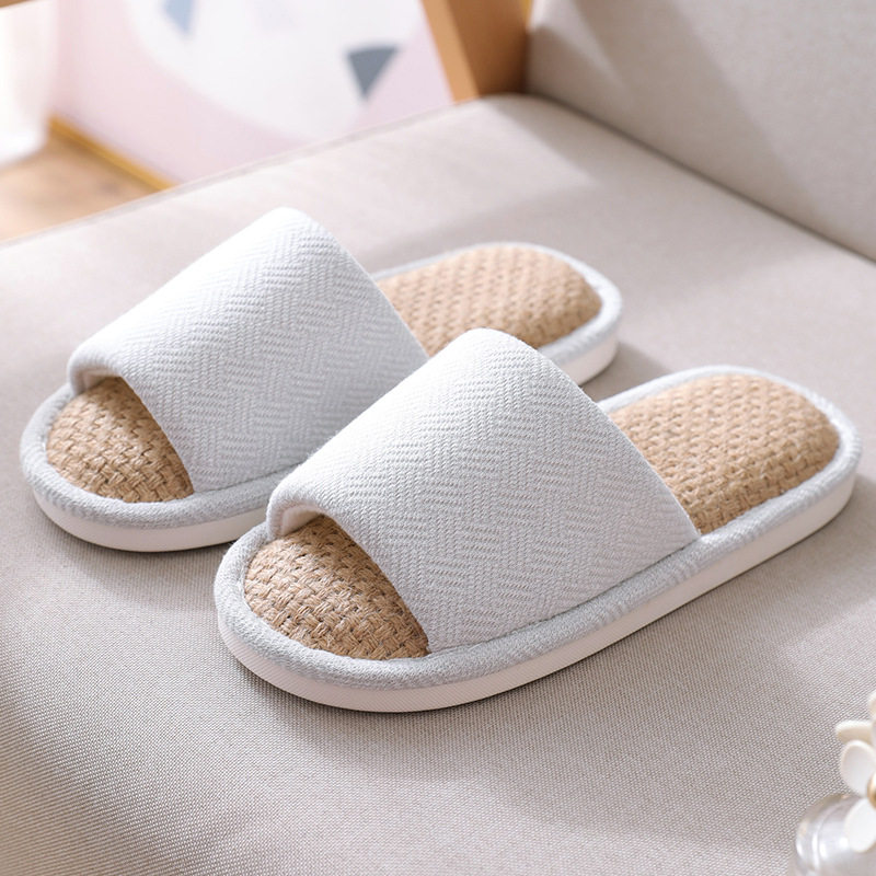 Linen slippers 2022 autumn new couple breathable and sweat-absorbing cotton and linen slippers indoor household non-slip flip-flops