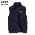Xe jeep mùa xuân và mùa thu mới vest nam cotton giản dị ngoài trời vest nam thanh niên vest vest vai áo cỡ lớn - Áo vest cotton áo lông cừu Áo vest cotton