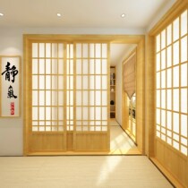 Custom Japanese tatami lattice door sliding door and room door sliding door partition solid wood door barrier door