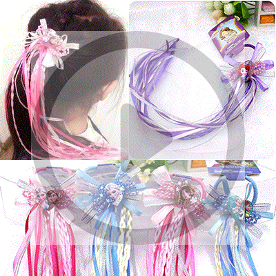 冰雪小马宝莉发饰儿童头饰长尾飘带假发女童发绳发圈发夹奇缘