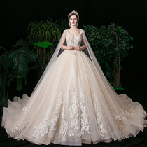 French main wedding dress 2021 new bride tailing Mori Super fairy dream Starry Sky little girl 2020