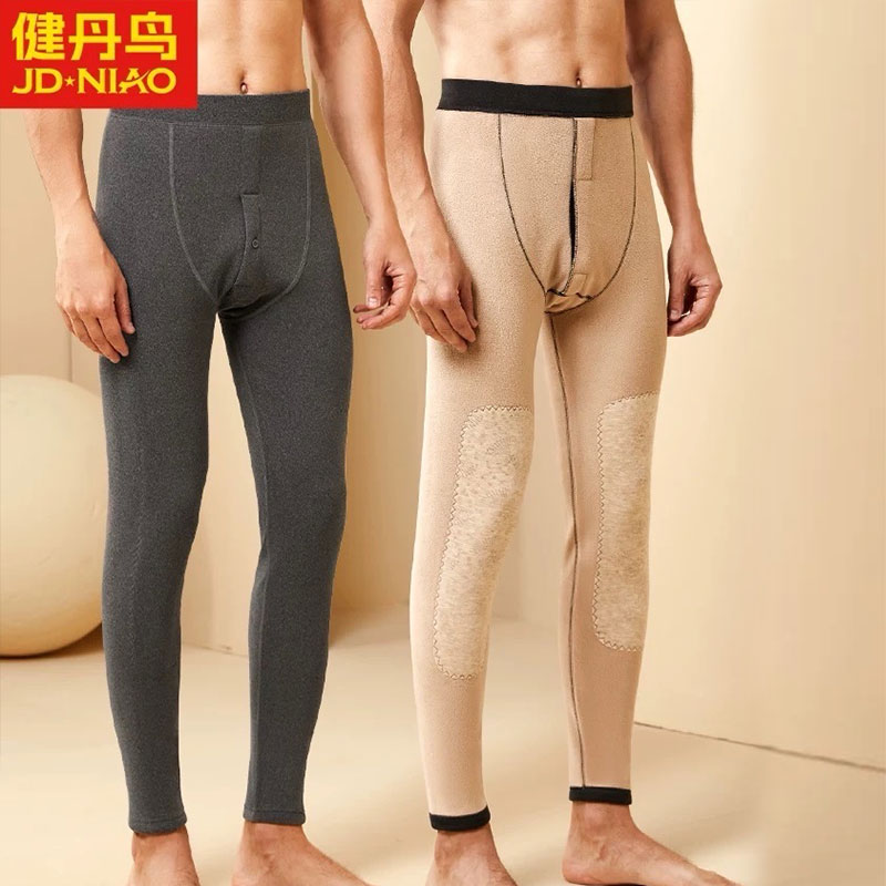 男士保暖裤加绒加厚毛裤打底线裤绒裤秋冬棉裤毛裤羊羔绒内穿单件