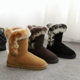 Удерживающие тепло кожаные сапоги, водонепроницаемая нескользящая защитная застежка, туфли, увеличенная толщина