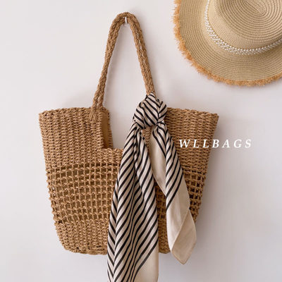 Straw woven bag wome...