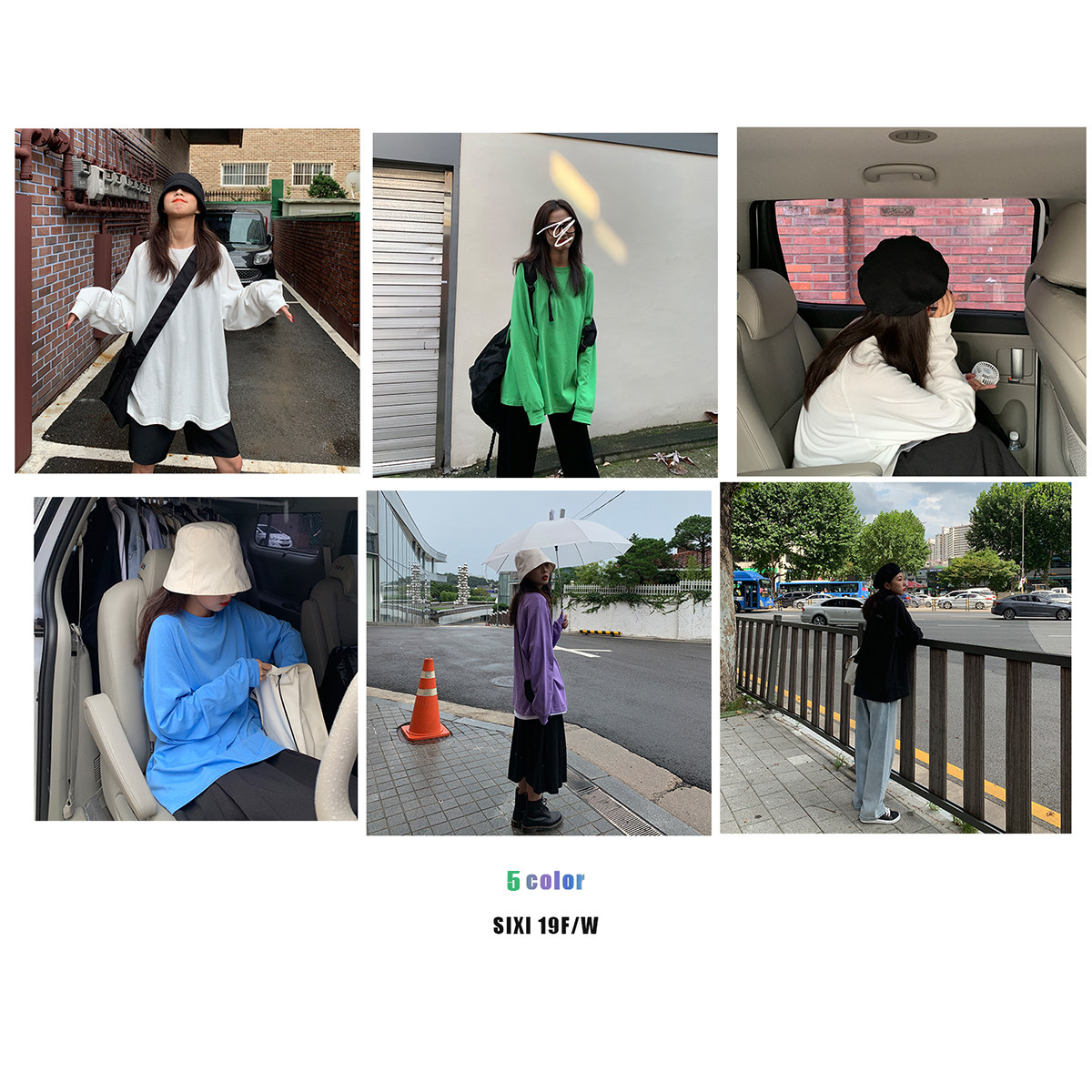 SIXI Sixi home-made 19 autumn and winter self-reserved basic round neck raglan sleeve bottoming shirt women's loose long-sleeved T-shirt