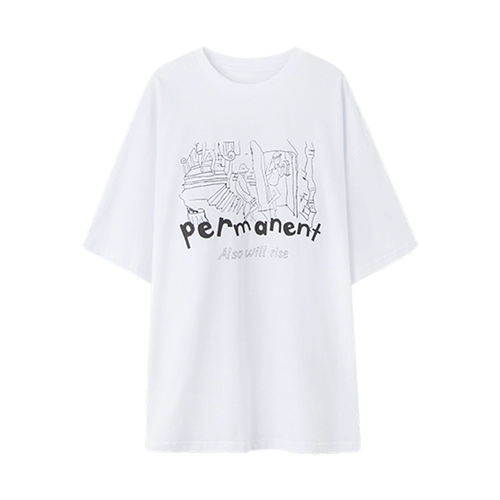 Летняя белая хлопковая футболка, круглый воротник