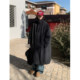 Seoul street mid-length black lapel cotton clothing