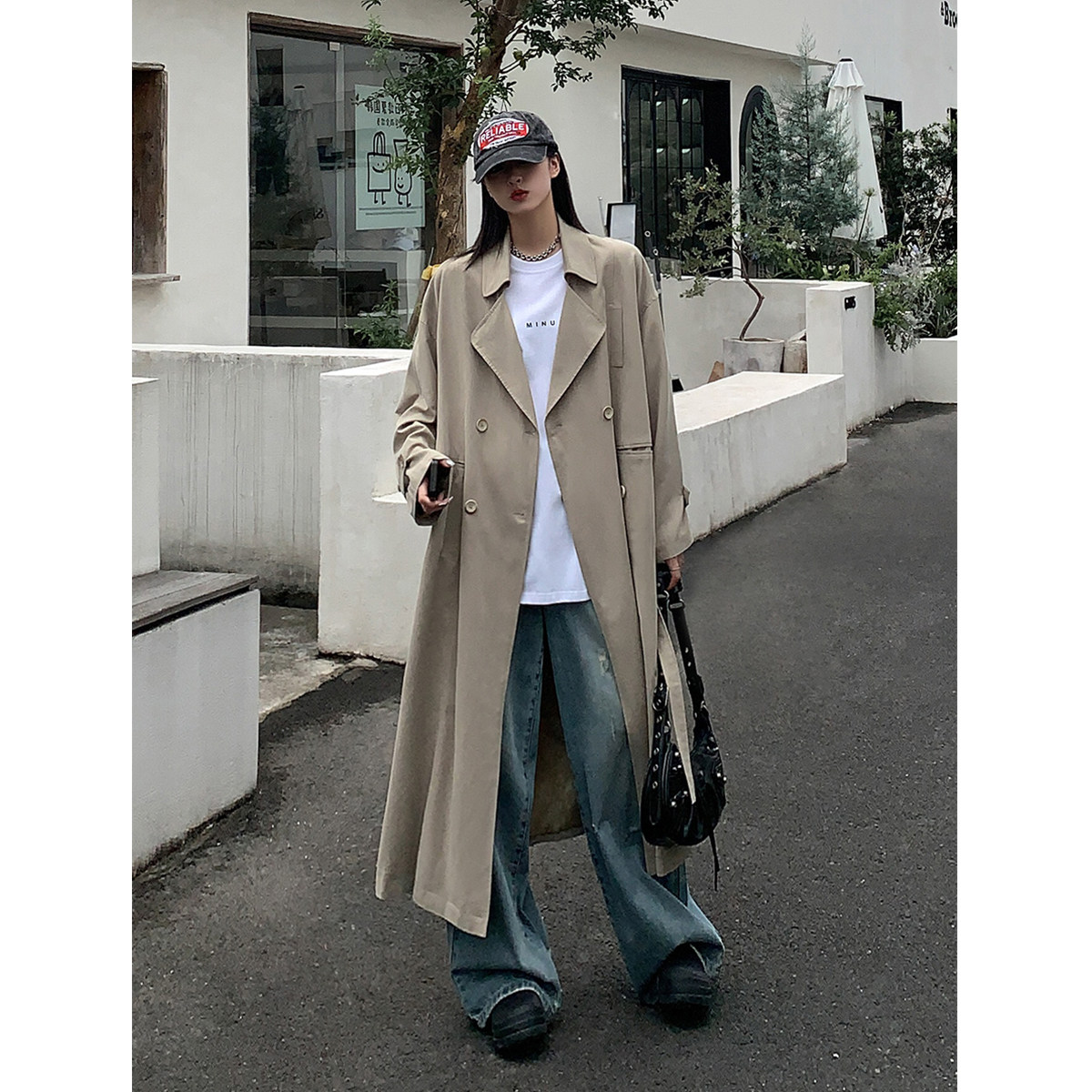 SIXI Four Heinees Fall London Bridge Lazy Outline Large version of the Wind Cloisters Loose Pendant Jacket-Taobao
