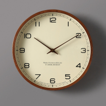 Modern simple wall clock solid wood personality clock creative decoration hanging wall living room Fashion atmosphere home silent clock