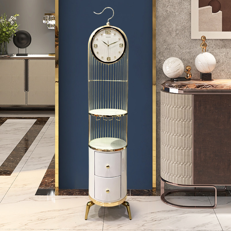 Modern floor clock living room home desktop American clock cabinet light luxury standing clock home rack drawer type