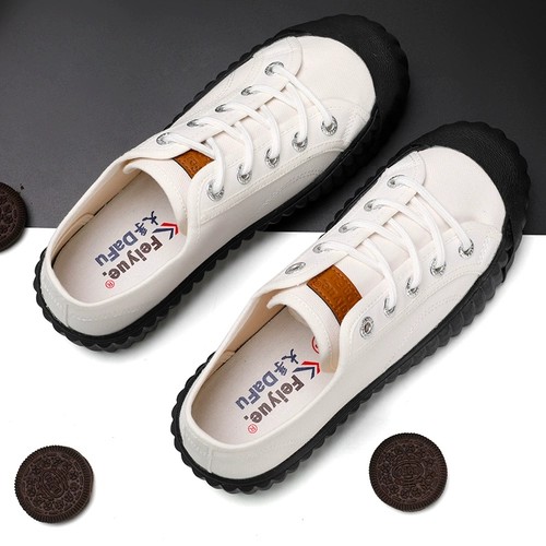 Feiyue Новые высокие парусиновые туфли Feiyue модные и универсальные: печенье, сухие кроссовки, повседневная 𫔮спортивная китайская женская обувь в стиле ретро.